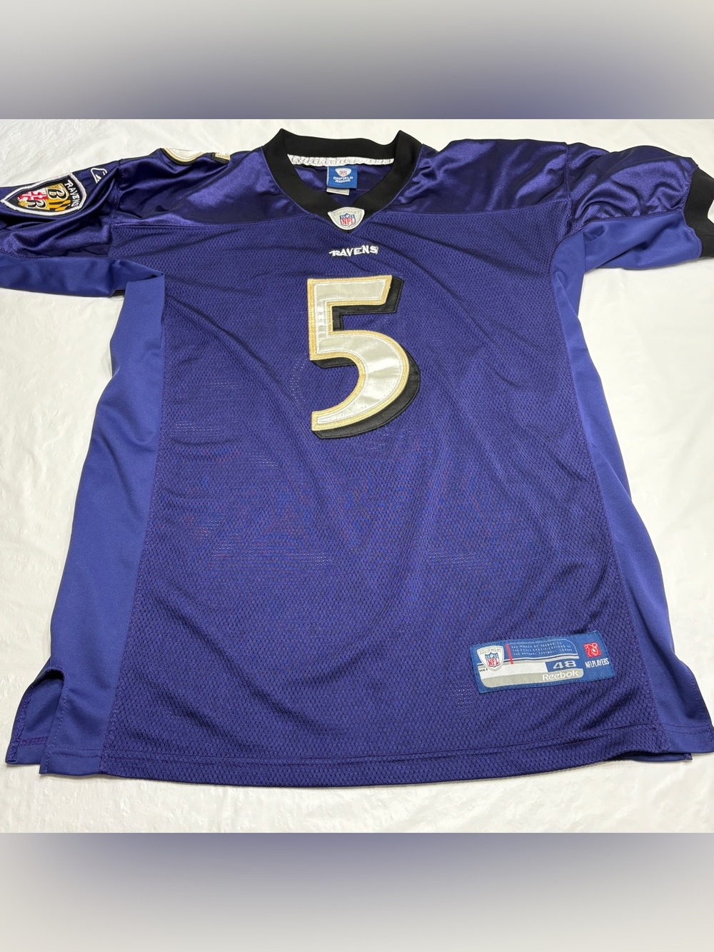 Joe Flacco Baltimore Ravens Reebok Football Jersey #5 Mens 48 XL Purple